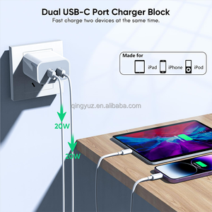 Adaptateur de charge rapide double USB C 40W, bloc d'alimentation PD, prise secteur pour <span class=keywords><strong>iPhone</strong></span> 16/15/14/13/12/11/XR/<span class=keywords><strong>XS</strong></span>/8 Google etc, chargeur mural double - Product Image 2