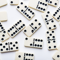 Jeu de dominos personnalisé écologique blanc de la marque XUCHENG avec boîte en cuir PU à fermeture éclair, jeu de quinze dominos double, logo personnalisé