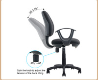 Chaise de bureau pivotante moderne à dossier mi-haut avec tissu, hauteur réglable, vérin à gaz classe 3, garantie 2 ans - Conception extra large et résistante