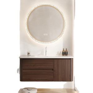 Ensemble de meubles-lavabos de style chinois couleur noyer, meubles-lavabos modernes pour hôtels, meubles-lavabos suspendus pour salles de bain, vente en gros - Product Image 5