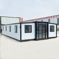 Bureau conteneur extensible blanc moderne avec fenêtres grillagées pour chantier de construction et clinique médicale mobile