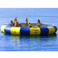 Plateforme de natation gonflable, trampoline aquatique pour lac, trampoline flottant avec échelle en corde pour adultes/enfants