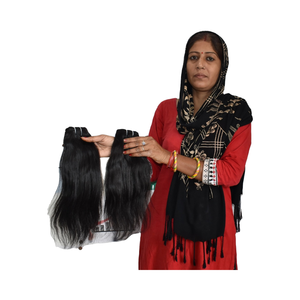 Extensiones de cabello natural sin procesar negro rizado recto Remy Super doble trama alta calidad templo indio cabello humano onda del cuerpo - Product Image 1