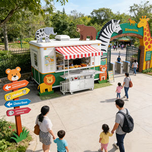 4 Wheel Convertible Rust Resistant Snack Food Cart Stainless Steel Mobile with <b>Grill</b> and Built in Heater for <b>Outdoor</b> Use - Product Image 3