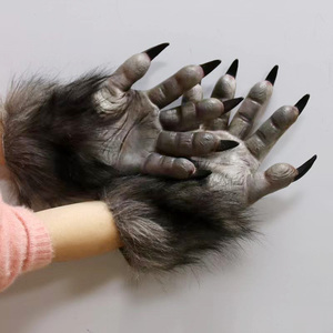 Gants d'effroiement en latex à griffes de loup pour Halloween, jeu de rôle, cosplay de loup, accessoires et accessoires de costume d'horreur pour festival - Product Image 5