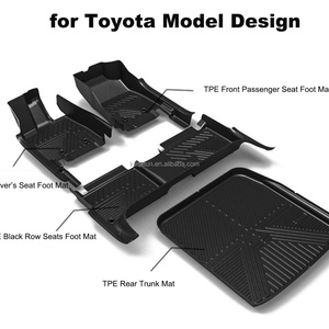 KQD High Quality <b>TPE</b> Waterproof Anti-Slip Car Floor Mats Full Set (3 Pieces) Geometric Pattern 3-3.5mm Thick 1 Year Warranty Fit - Product Image 6