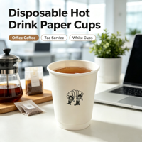 Gobelets en papier personnalisés jetables avec logo, durables, à paroi simple, pour boissons chaudes, pour restaurants, fêtes à domicile, approvisionnement en gros