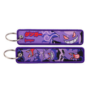Best verkochte klassieke cartoon Pocket Monster geweven stof borduurwerk sleutelhangers tassen hanger sleutelring Pokemon Jet Tags sleutelhangers - Product Image 4
