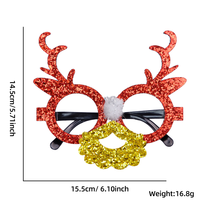 Lunettes de fête de Noël avec chapeau de Père Noël à paillettes argentées, lunettes fantaisie, accessoire photo brillant pour le compte à rebours de Noël et du Nouvel An
