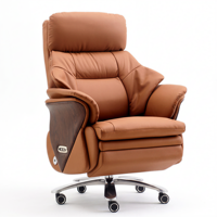 Chaise de bureau exécutive ergonomique contemporaine en cuir écologique avec hauteur réglable, massage et fonction pivotante
