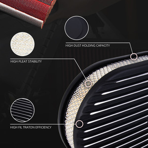 Filtro de Aire Ovalado de 12 Pulgadas (300x210x72mm) con Diseño Aletado y Perno Incluido para Uso Automotriz - Product Image 3