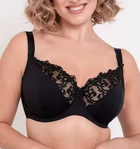 UK Talla 34-42 Alta calidad Tallas grandes Lencería Sujetador de copa completa Cuello Halter Encaje Sexy para mujeres-E F FF G GG H <span class=keywords><strong>HH</strong></span> J K Copa 1 pieza - Product Image 1