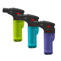 Vente en gros d'allume torche coupe-vent bon marché briquet rechargeable pour fumer du tabac Allume-cigare à gaz Jet flamme