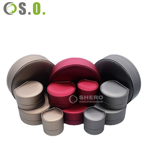 Elegant Half Round PU <b>Leather</b> Jewelry Box Set with Custom Branding for Earrings <b>Bracelets</b> Rings for Jewelry Store Bulk Supply - Product Image 2