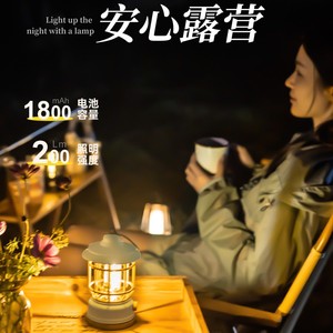 Linterna de Camping Explorers de 219.5mm, Recargable, Luz Cálida Retro, Iluminación para Tiendas de Campaña al Aire Libre - Product Image 4