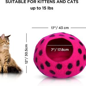 Hochwertige, Handgefertigte, Faltbare Katzenhöhlen aus Filz und Wolle – Umweltfreundliche, Individuelle Höhlenbetten für den Innenbereich - Product Image 4