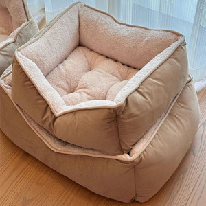 Sofá cama de felpa corta para mascotas, adecuado para perros pequeños y grandes, cálido en invierno, duradero, resistente a mordeduras, colchón - Product Image 2