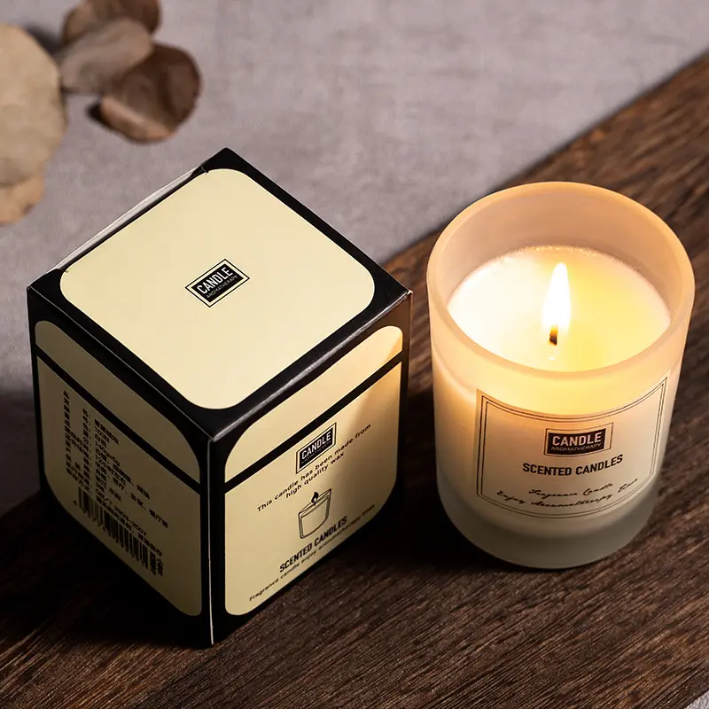 Kerze Geschenk box Souvenir schwarz und weiß Tasse Wachs Duft Pflanzen wachs DIY romantische Duft kerze