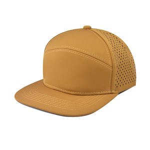 Casquette Snapback Hip Hop Personnalisée Imperméable 100% Polyester Vierge 6 Panneaux Broderie Personnalisée Chaînes Visière Plate Perforations Laser - Product Image 4