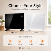 OEM ODM Chauffage Électrique Intelligent Portable 2000W 1500W avec WIFI, Radiateur Convecteur Mural à Panneau de Verre pour Maison et Hôtel