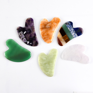 Naturstein Guasha Gesichts pflege Hautpflege Massage gerät Benutzer definiertes Logo Jade Gus Sha Set Großhandel Gesicht Anti-Aging Rosenquarz <span class=keywords><strong>Gua</strong></span> Sha Tools - Product Image 3