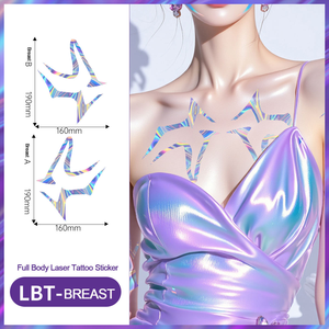 Juego de pegatinas holográficas de cuerpo completo al por mayor: 8 pegatinas para cara, antebrazos, parte superior de los brazos, pecho, cintura y piernas - Product Image 5