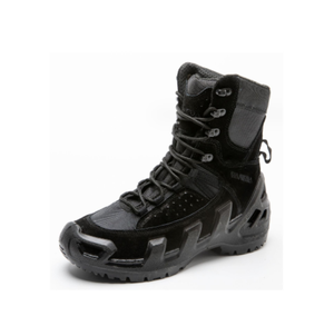 Bottes tactiques TSB08 en cuir de vachette véritable suédé, noires, à tige haute, pour la chasse - Product Image 1