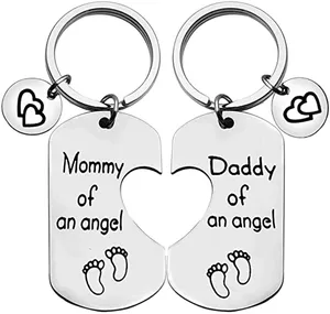 Verlies Gedenkteken Sleutelhanger Mama Papa Van Een Engel Sleutelhanger Set Miskraam Aandenken Baby Memorial Gift Sympathie Gift