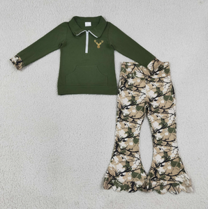 Gran oferta, conjunto de 2 piezas con estampado floral vintage para niñas, top de manga larga con capucha, pantalones con cintura elástica - Product Image 5