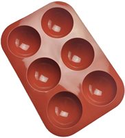 Khuôn Nướng Bánh Silicon Hình Bán Cầu Lớn 6 Lỗ Nửa Tròn Để Làm Sô Cô La, Bánh, Thạch, Mousse Vòm