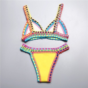 King Mcgreen <span class=keywords><strong>Star</strong></span> nouvelles femmes <span class=keywords><strong>Sexy</strong></span> maillot de bain fendu néoprène Bikini maillot de bain plage maillots de bain dames Bikini en Stock - Product Image 2