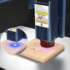 <span class=keywords><strong>SCULPFUN</strong></span> <span class=keywords><strong>S9</strong></span> diodo acrílico Lazer grabador cortador Mini pequeño tallado en madera CNC DIY 90W máquinas de grabado láser - Product Image 3