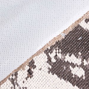 Tissu en maille à paillettes réversible élégant bicolore champagne et blanc 5 mm, tissu en maille transparente brodé pour robe de mariée pour filles - Product Image 2