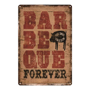 Meilleure vente <span class=keywords><strong>Plaque</strong></span> décorative en métal antique pour barbecue, enseignes rétro en métal, enseignes en étain pour la décoration de jardin et de cour - Product Image 3