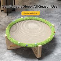 Lit trampoline d'été pour animaux de compagnie, tapis à gratter en sisal, chaise longue pour petit chien