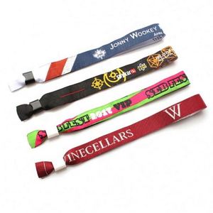 Bracelet en tissu personnalisé avec fermeture à barillet, logo festival, pour billet d'entrée, événement, concert, en satin - Product Image 5