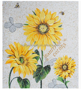 The <strong>Sunflower</strong> Art <strong>Mosaic</strong> Mural Hand Cutting <strong>Mosaic</strong> Pattern for Hotel Mall Bathroom Living Room Dining Room Wall Decoration - Product Image 1