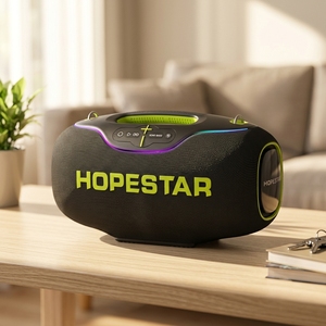Enceinte portable Hopestar A80 350W, enceinte étanche IPX6 avec 1 microphone sans fil, lumière RGB pour fête et camping - Product Image 6