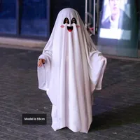 Costume de performance en polyester d'horreur Halloween transfrontalier Cosplay Party White Ghost Masquerade Cape adulte unisexe