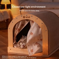 Arbre à chat en sisal avec nid et griffoir, résistant à l'usure, design deux-en-un, utilisable toute l'année, style vent d'été charmant