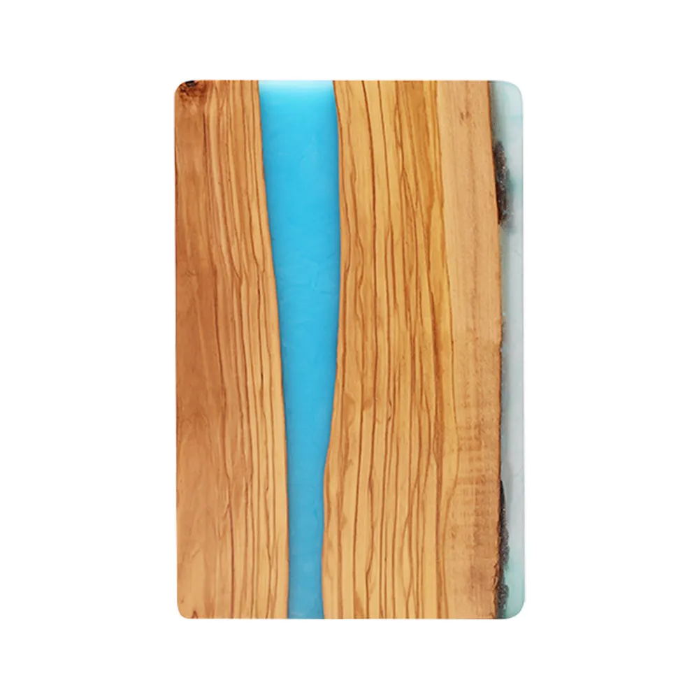 kitchen luxury epoxy resin ocean wave cheese food serving olive acacia wood river artist chopping cutting charcuterie board