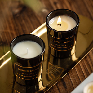 1/6 Wholesale Wood Wick Set Glass Luxury Custom Private Label Dry Flowers Healing Crystal Aromatherapy Luxury Scented Candle