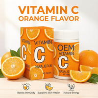 Complément Énergétique Naturel à la Vitamine C pour Adultes Marque Blanche Saveur Orange 40 Comprimés/Flacon Formule Personnalisée OEM Comprimé Santé