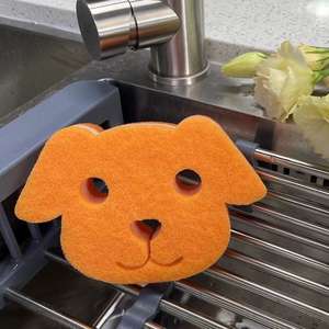 Animal hund form geschirr gericht reinigung scourer/wäscher drei schichten schwamm pad - Product Image 3