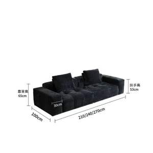 Conjunto <span class=keywords><strong>de</strong></span> Sofá <span class=keywords><strong>de</strong></span> Chenilla <span class=keywords><strong>de</strong></span> Alta Calidad, Estilo Retro, Color Negro, <span class=keywords><strong>con</strong></span> un Solo Reposabrazos, Combinación <span class=keywords><strong>de</strong></span> Esquina, Estilo Moderno y Minimalista para Sala <span class=keywords><strong>de</strong></span> Estar - Product Image 6