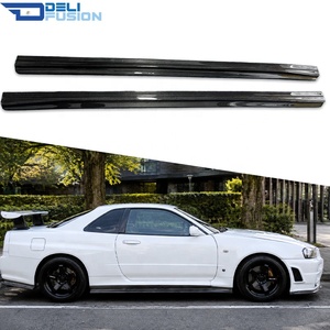 Faldones Laterales de Fibra de Carbono Real de Doble Cara Estilo NIS para Nissan Skyline R34 GTR 1998-2002, Extensiones de Carrocería, Paneles Laterales - Product Image 1