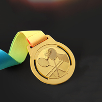 Haute qualité personnalisé or argent cuivre Badminton forme Sport médaille Badminton championnat course médaille