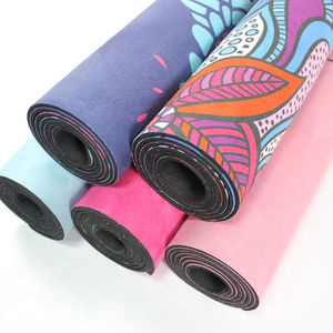 Juego de Tapetes de Yoga de Gamuza con Logotipo Personalizado Impreso en Goma Ecológica de 4 mm/5 mm para Yoga Caliente y Pilates - Product Image 1