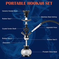 NOVISON Chicha Moderne en Verre Dépoli 2 Tuyaux Percolateur Écologique Design Durable Taille Moyenne Couleurs Vert/Rouge - Cadeau pour