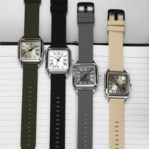 Montre étudiante de ville à quartz étanche en silicone avec boîtier en alliage de mode Goldie Square - Product Image 4